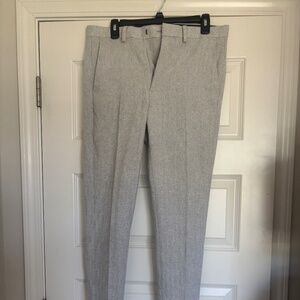 ASOS DESIGN skinny wool mix suit pants in herringbone in gray